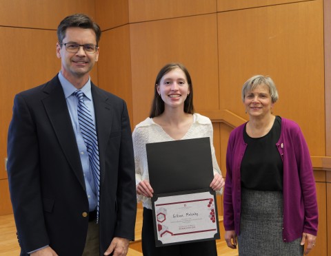 Gillian Mulcahy receiving award
